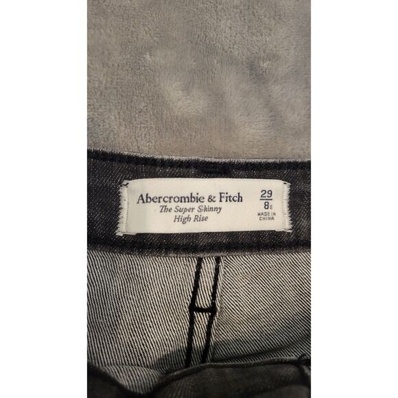 Abercrombie and Fitch Black Gray Super Skinny High Rise Jeans - Picture 3 of 4